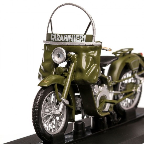 Machetă moto Magazine Models [1:24] - Moto Guzzi 1967 Moto Guzzi Falcone 500 Carabinieri - Green